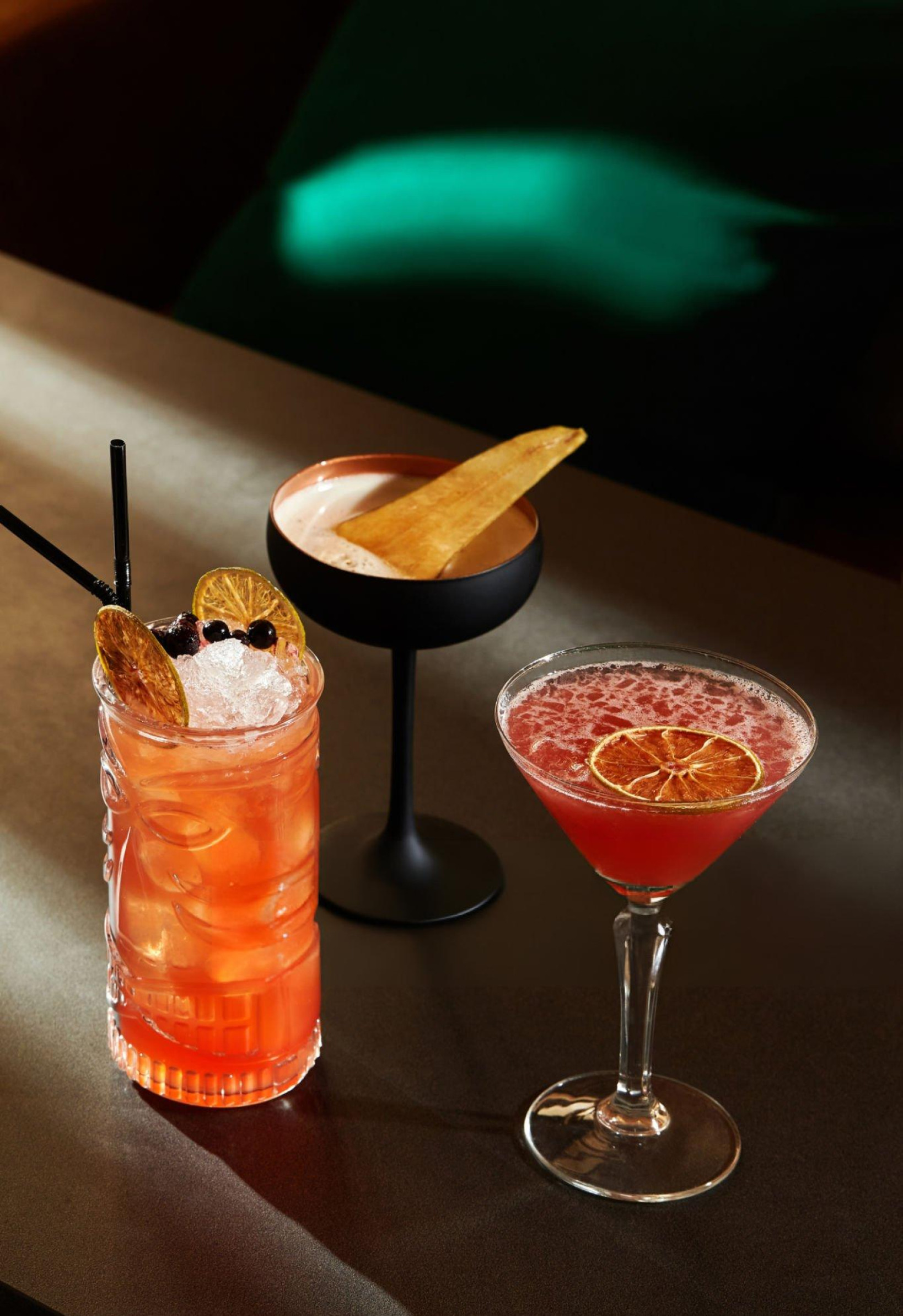 Artisanal cocktails with creative garnishes
